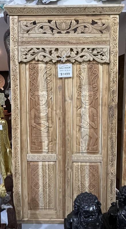 Carved Bali Door Prince and Princess