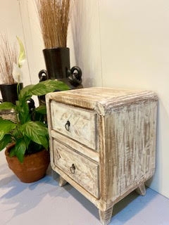 Whitewash Bedside Table