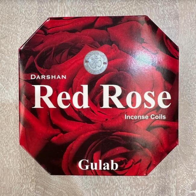 RED ROSE Darshan Incence Coils