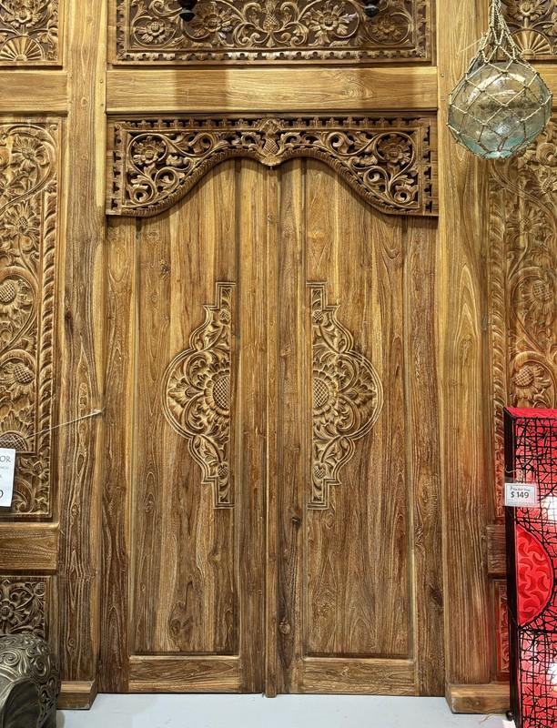 Carved Solid Teak Bali Door