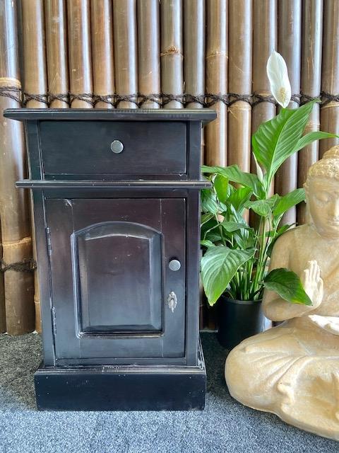 Mahogany Bedside Table - Antique (Black)