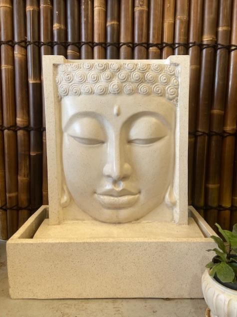 Terrazzo Buddha Face Water Feature 106cm